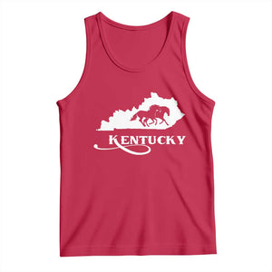 Kentucky Horse Map State Derby Day Tank Top TS11 Red Print Your Wear