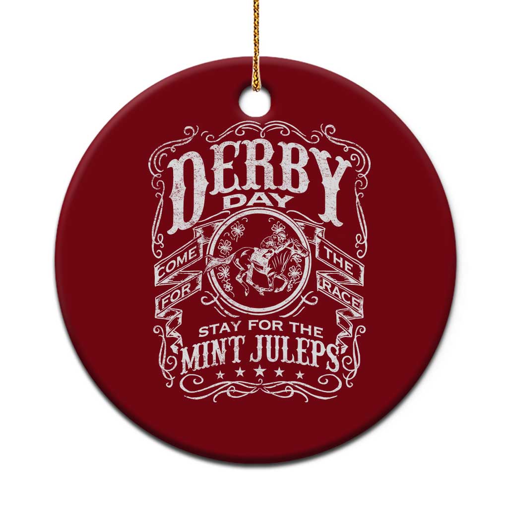 Derby Day Come For The Track Stay For The Mint Juleps Ceramic Ornament Horse Racing TS11 1pc Red Print Your Wear