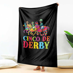 Cinco De Derby Throw Blanket Funny Mexican Derby Pinata Horse Race TS11 Print Your Wear