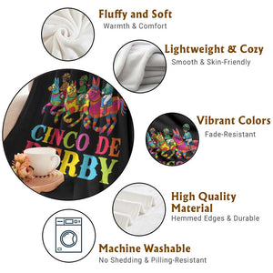 Cinco De Derby Throw Blanket Funny Mexican Derby Pinata Horse Race TS11 Print Your Wear