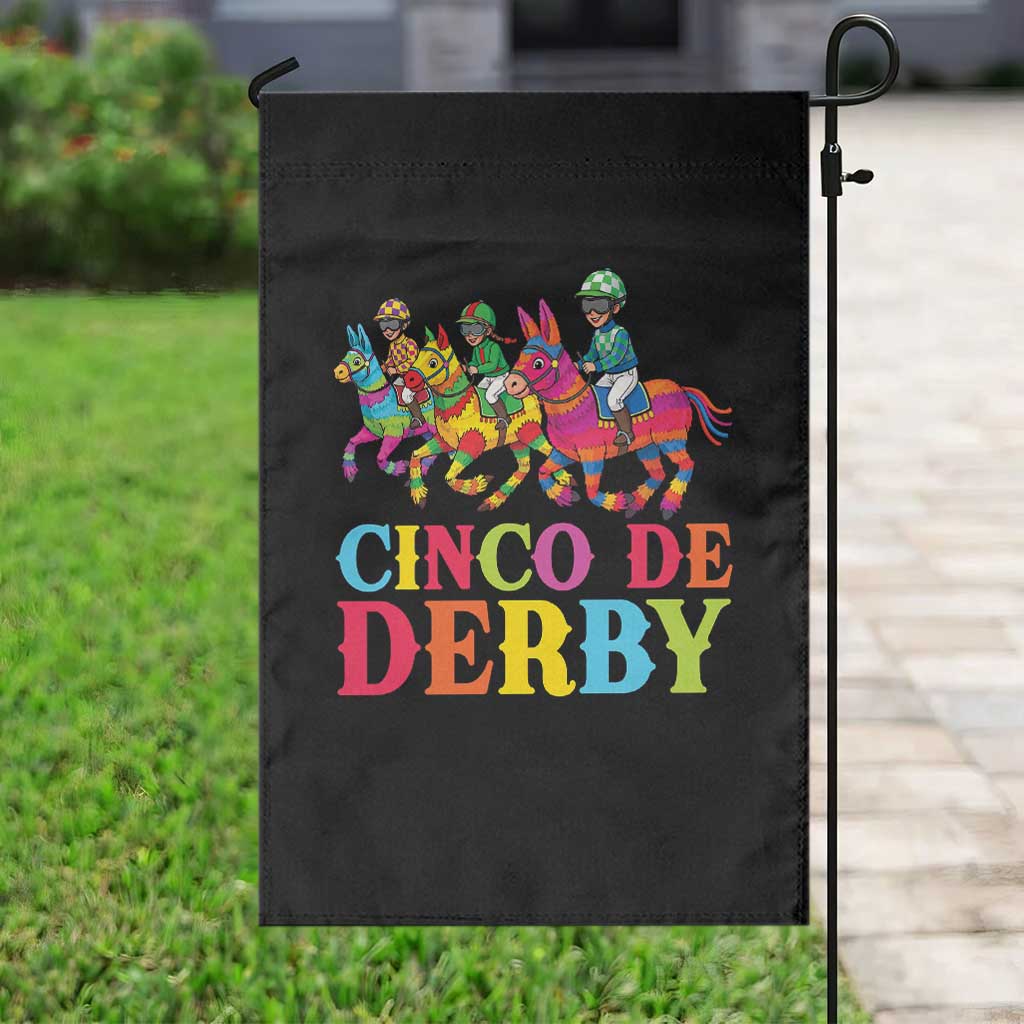 Cinco De Derby Garden Flag Funny Mexican Derby Pinata Horse Race TS11 Print Your Wear