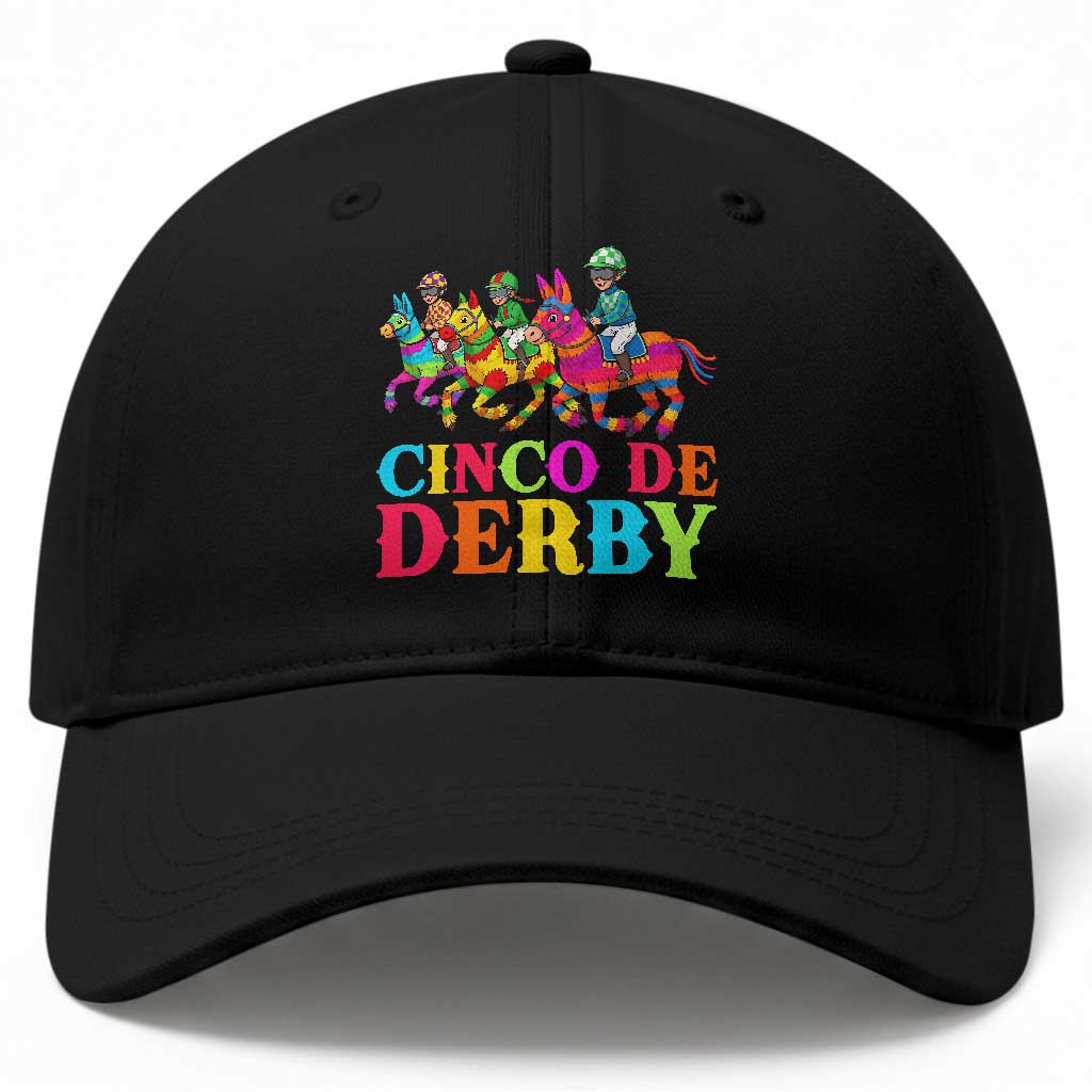Cinco De Derby Baseball Cap Funny Mexican Derby Pinata Horse Race TS11 Print Your Wear