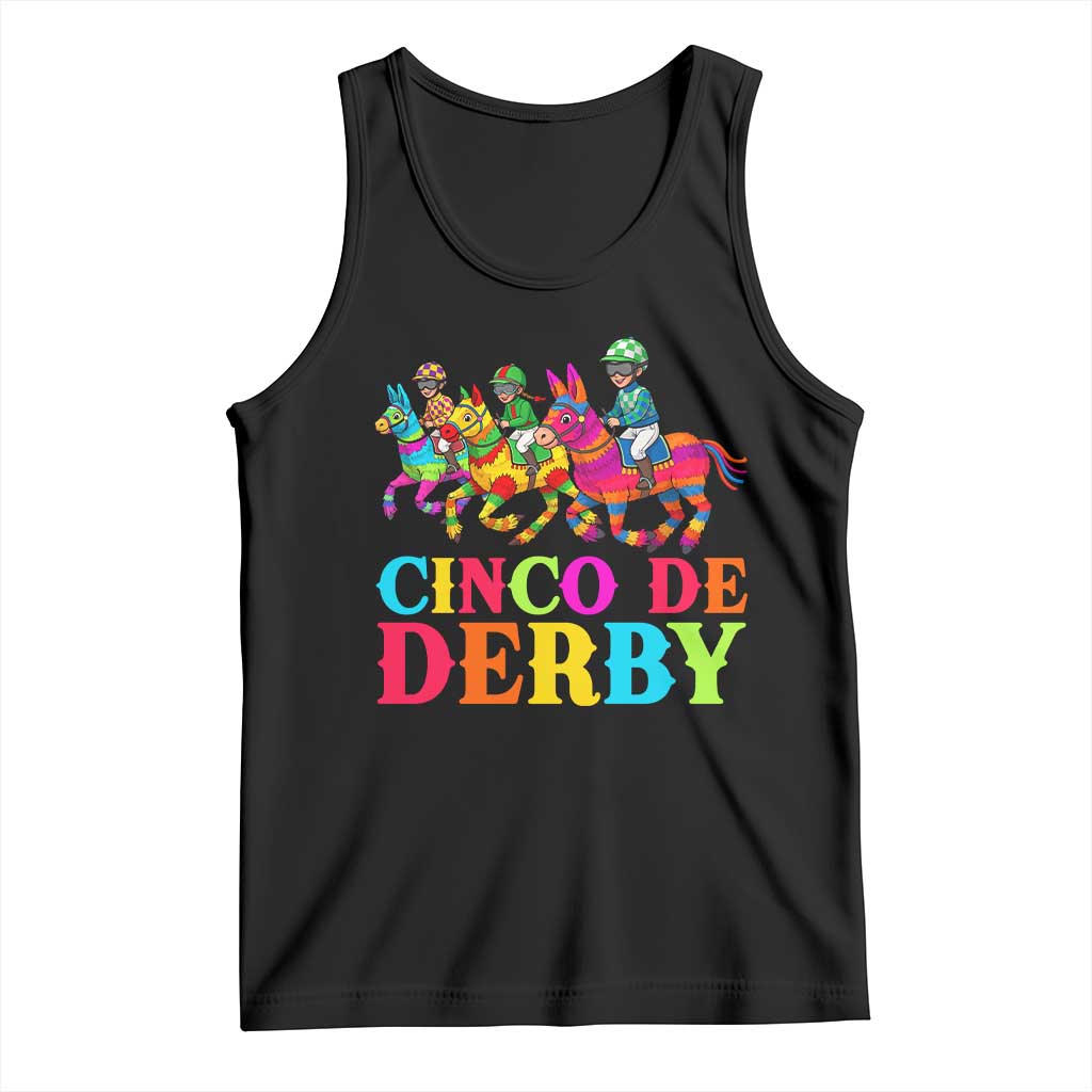 Cinco De Derby Tank Top Funny Mexican Derby Pinata Horse Race TS11 Black Print Your Wear