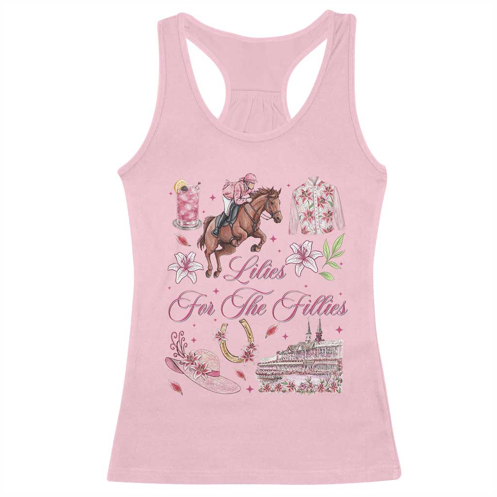 Derby Horse Racing Day Racerback Tank Top Lilies For The Fillies Stargazer Lily Flower TS11 Light Pink Print Your Wear