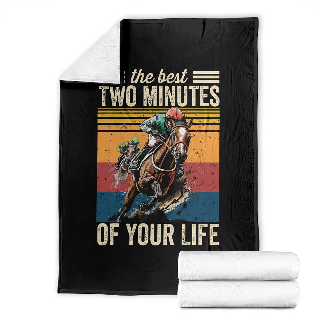 Horse Race Derby Throw Blanket The Best Two Minutes Of Your Life TS11 Black Print Your Wear