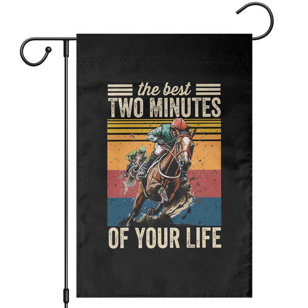 Horse Race Derby Garden Flag The Best Two Minutes Of Your Life TS11 Black Print Your Wear