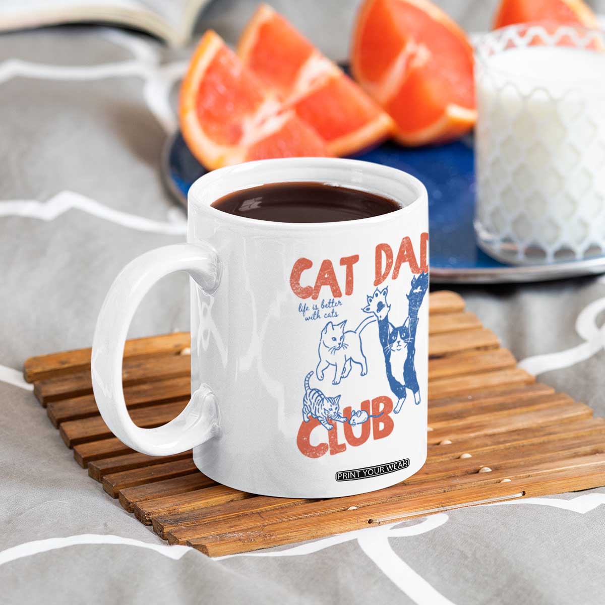 Cat Dad Club Coffee Mug Life is Better with Cats Fathers Day TS11 Print Your Wear