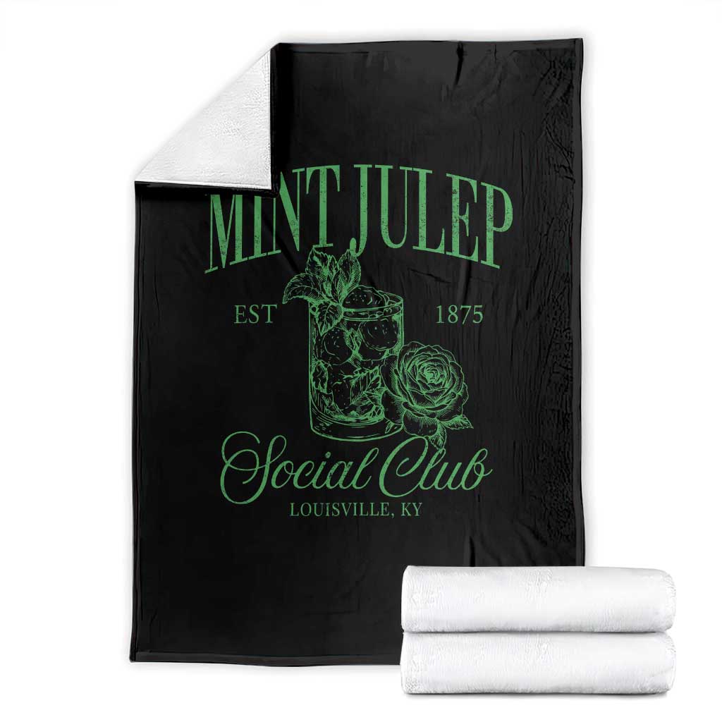 Mint Julep Social Club KY Funny Derby Cocktail Throw Blanket TS11 Black Print Your Wear