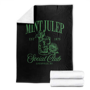 Mint Julep Social Club KY Funny Derby Cocktail Throw Blanket TS11 Black Print Your Wear
