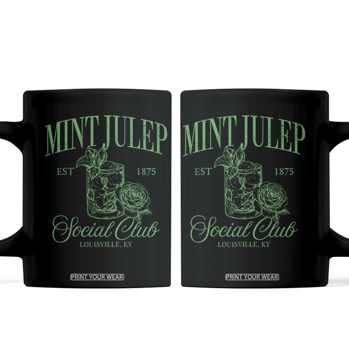 Mint Julep Social Club KY Funny Derby Cocktail Coffee Mug TS11 Black Print Your Wear