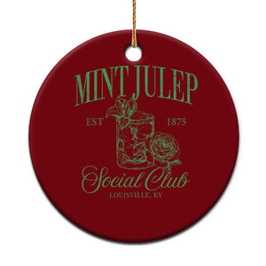 Mint Julep Social Club KY Funny Derby Cocktail Ceramic Ornament TS11 1pc Red Print Your Wear