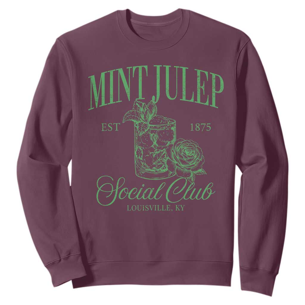 Mint Julep Social Club KY Funny Derby Cocktail Sweatshirt TS11 Maroon Print Your Wear