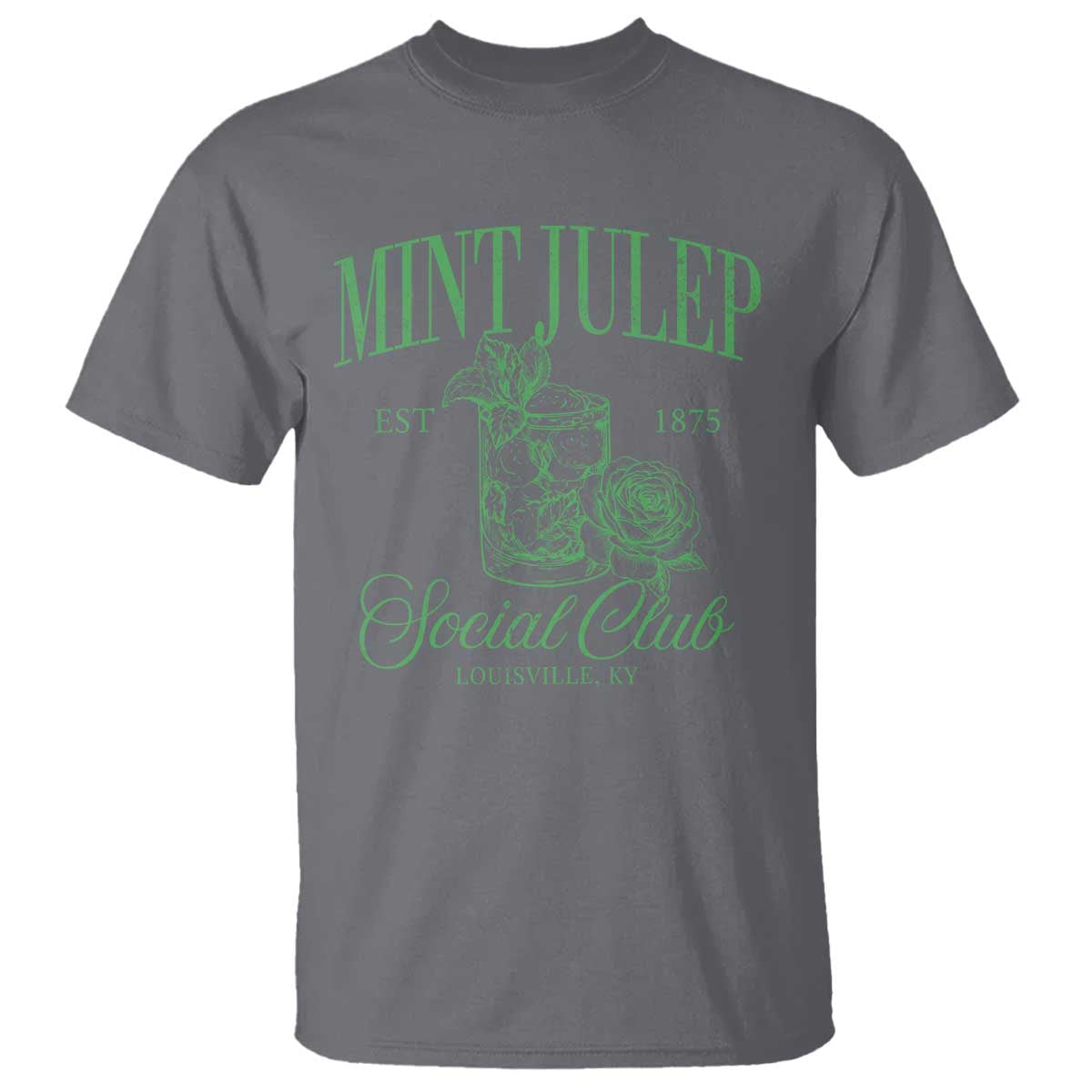 Mint Julep Social Club KY Funny Derby Cocktail T Shirt TS11 Charcoal Print Your Wear