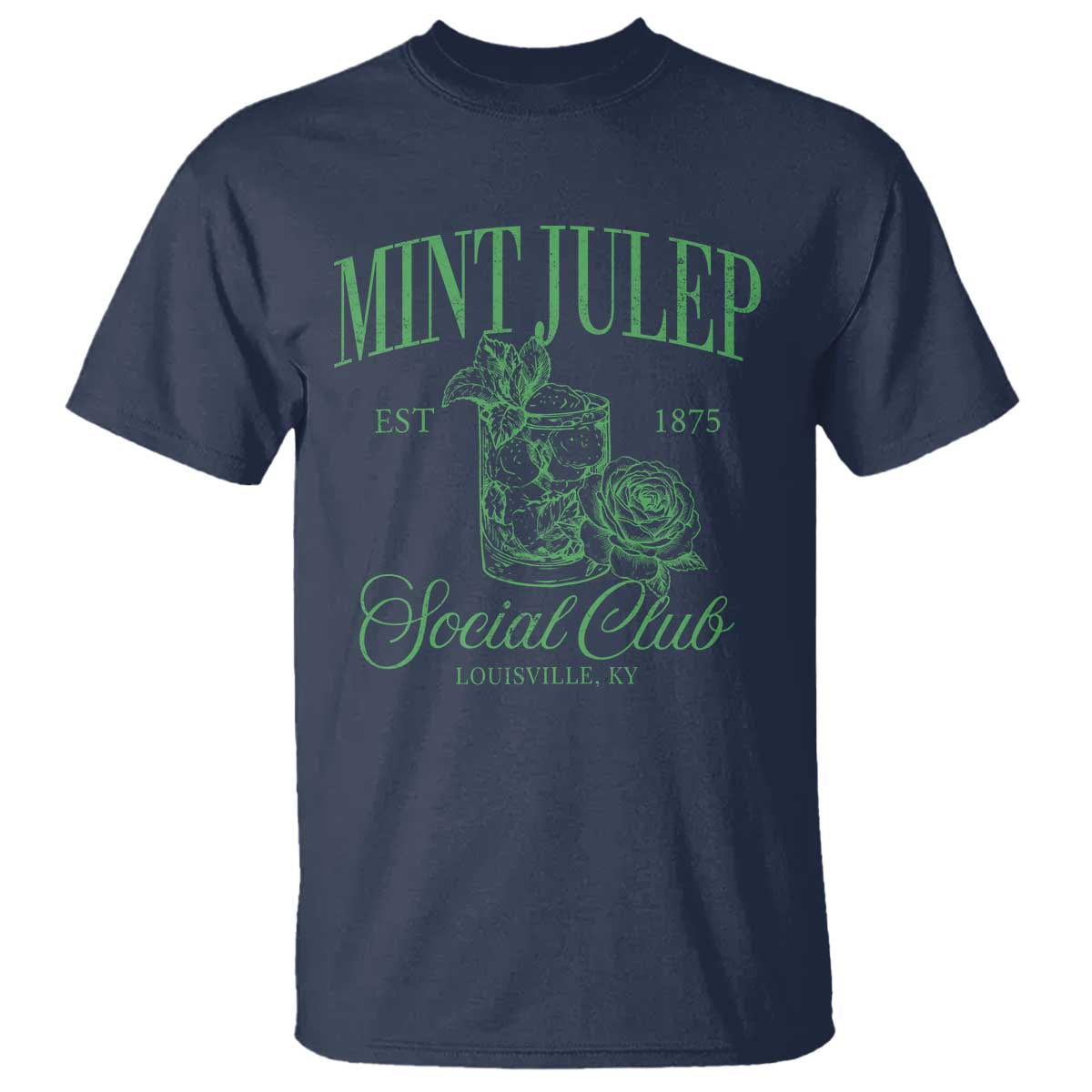 Mint Julep Social Club KY Funny Derby Cocktail T Shirt TS11 Navy Print Your Wear