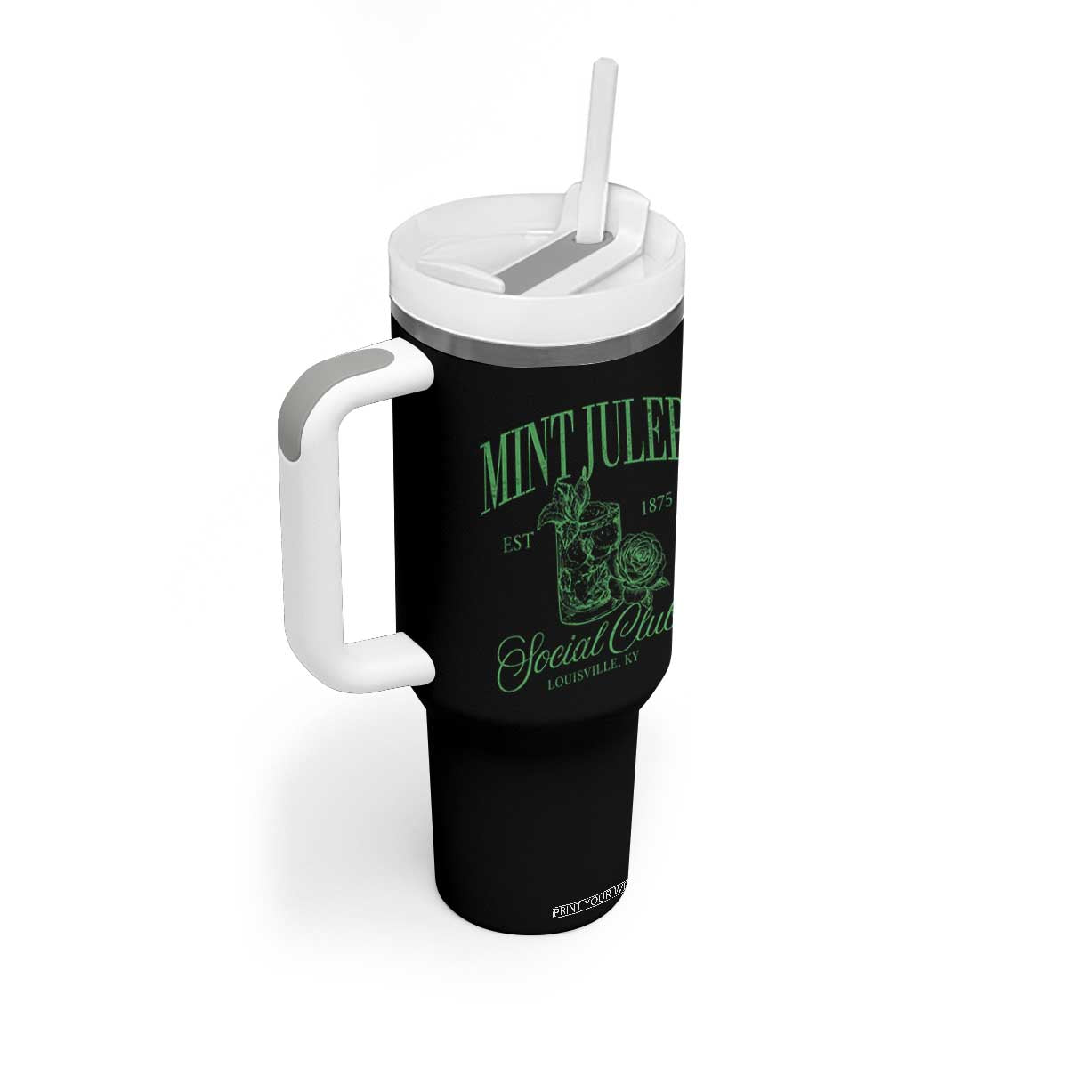 Mint Julep Social Club KY Funny Derby Cocktail Tumbler With Handle TS11 Print Your Wear