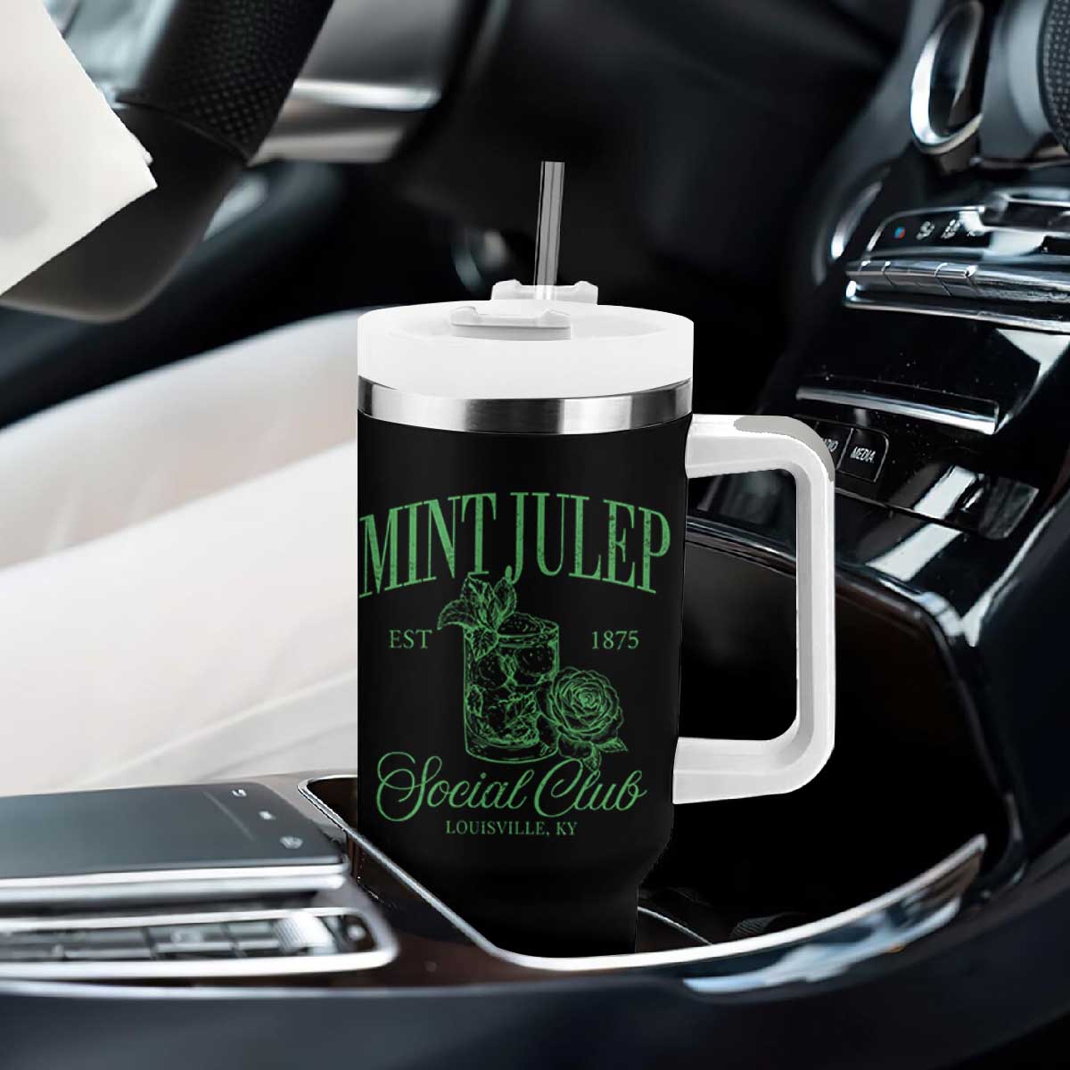 Mint Julep Social Club KY Funny Derby Cocktail Tumbler With Handle TS11 Print Your Wear