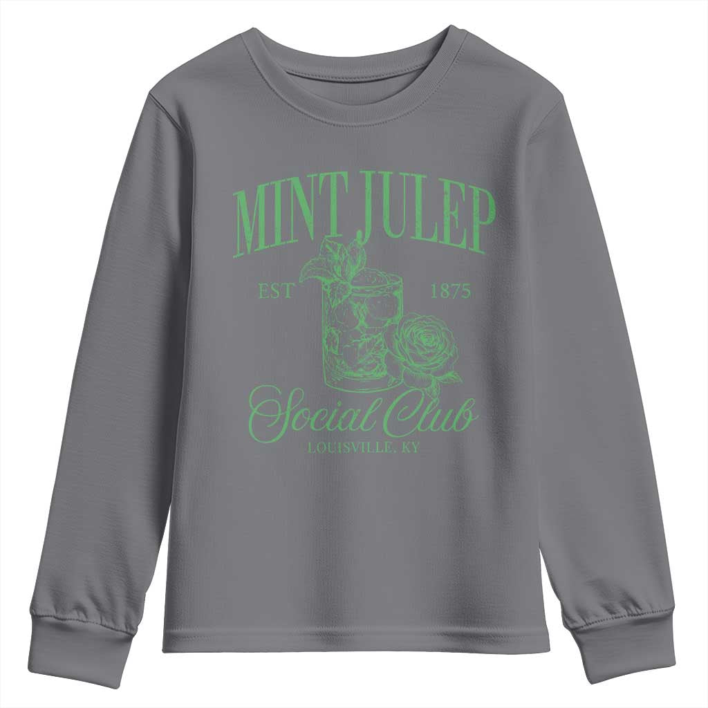 Mint Julep Social Club KY Funny Derby Cocktail Youth Sweatshirt TS11 Charcoal Print Your Wear