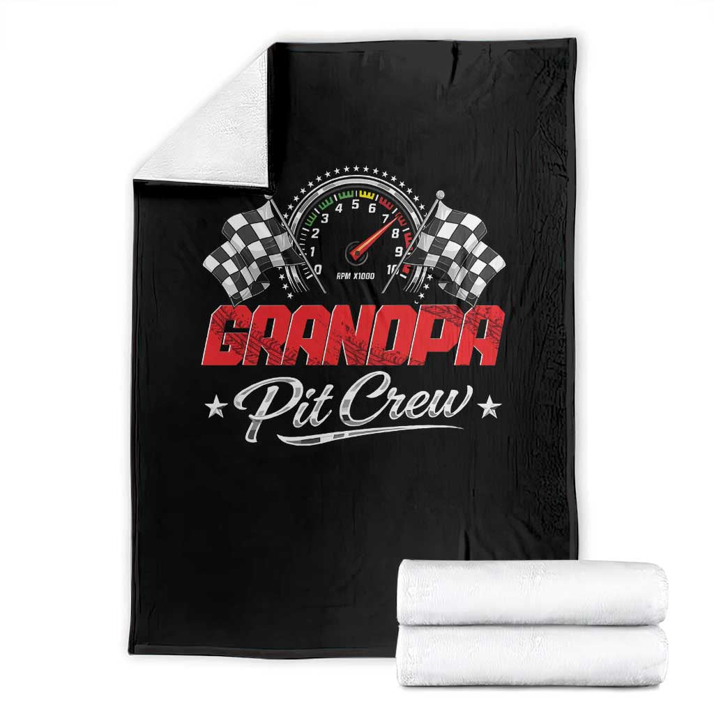 Grandpa Pit Crew Throw Blanket Racing Family Matching Papa Gifts