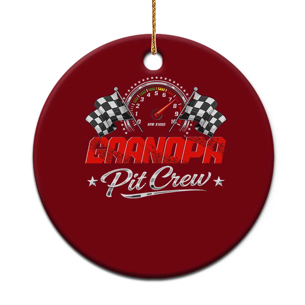 Grandpa Pit Crew Ceramic Ornament Racing Family Matching Papa Gifts