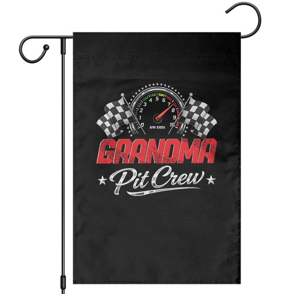 Grandma Pit Crew Garden Flag Racing Family Matching Nana Gifts