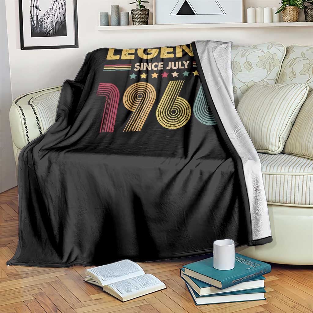 July 60th Birthday Throw Blanket Legends Since July 1966 Retro Bday TS11 Print Your Wear