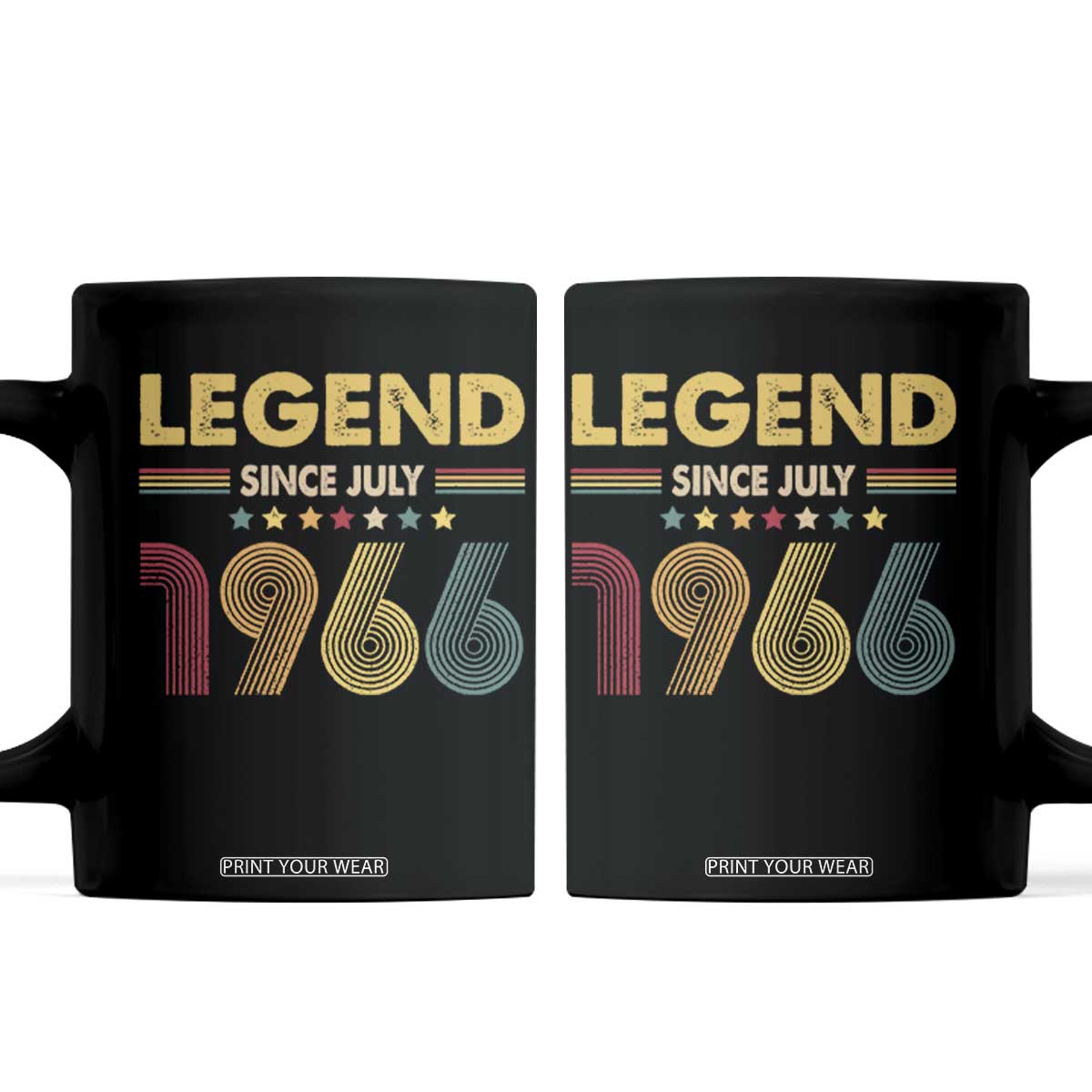 July 60th Birthday Coffee Mug Legends Since July 1966 Retro Bday TS11 Black Print Your Wear