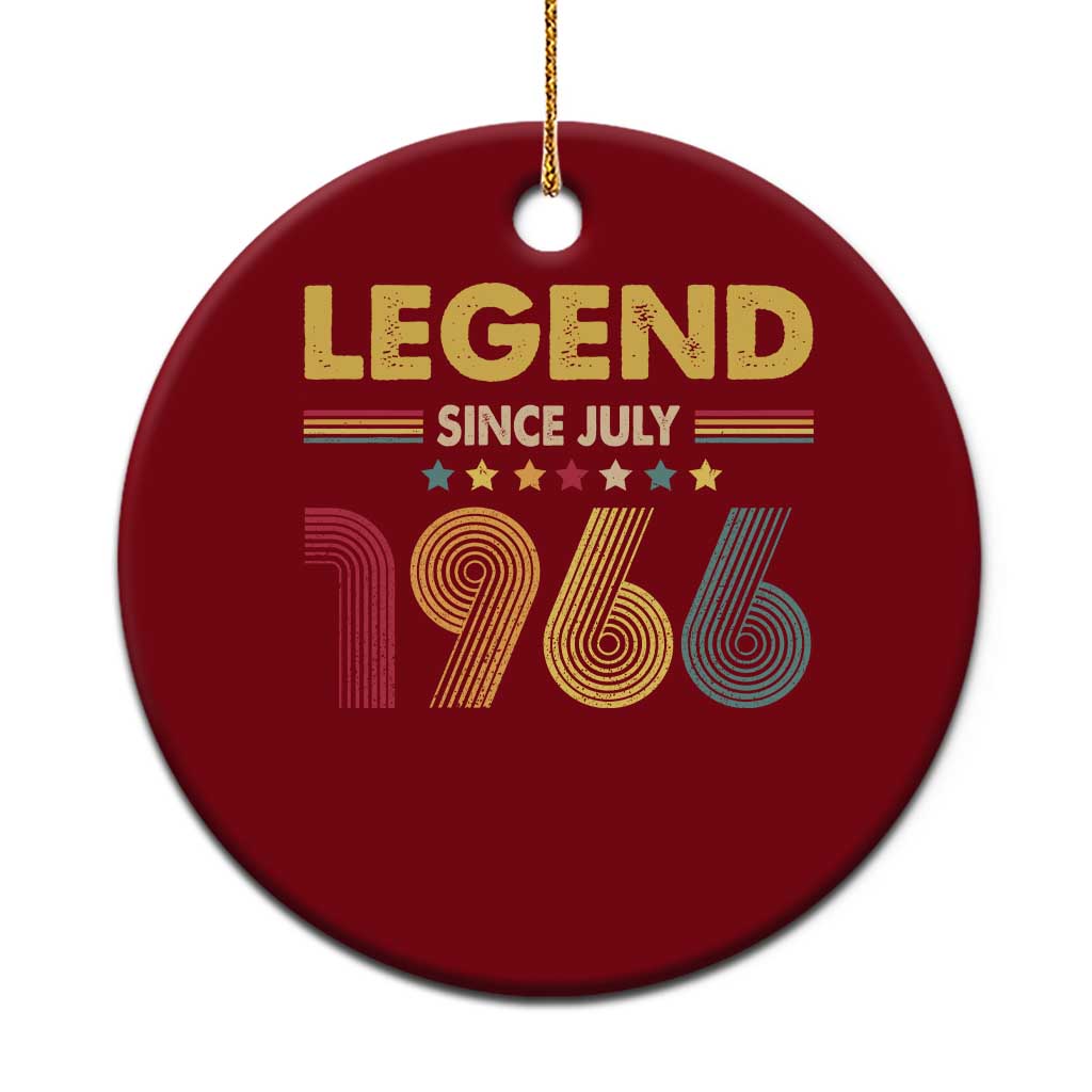 July 60th Birthday Ceramic Ornament Legends Since July 1966 Retro Bday TS11 1pc Red Print Your Wear