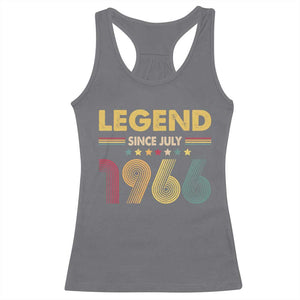 July 60th Birthday Racerback Tank Top Legends Since July 1966 Retro Bday TS11 Charcoal Print Your Wear