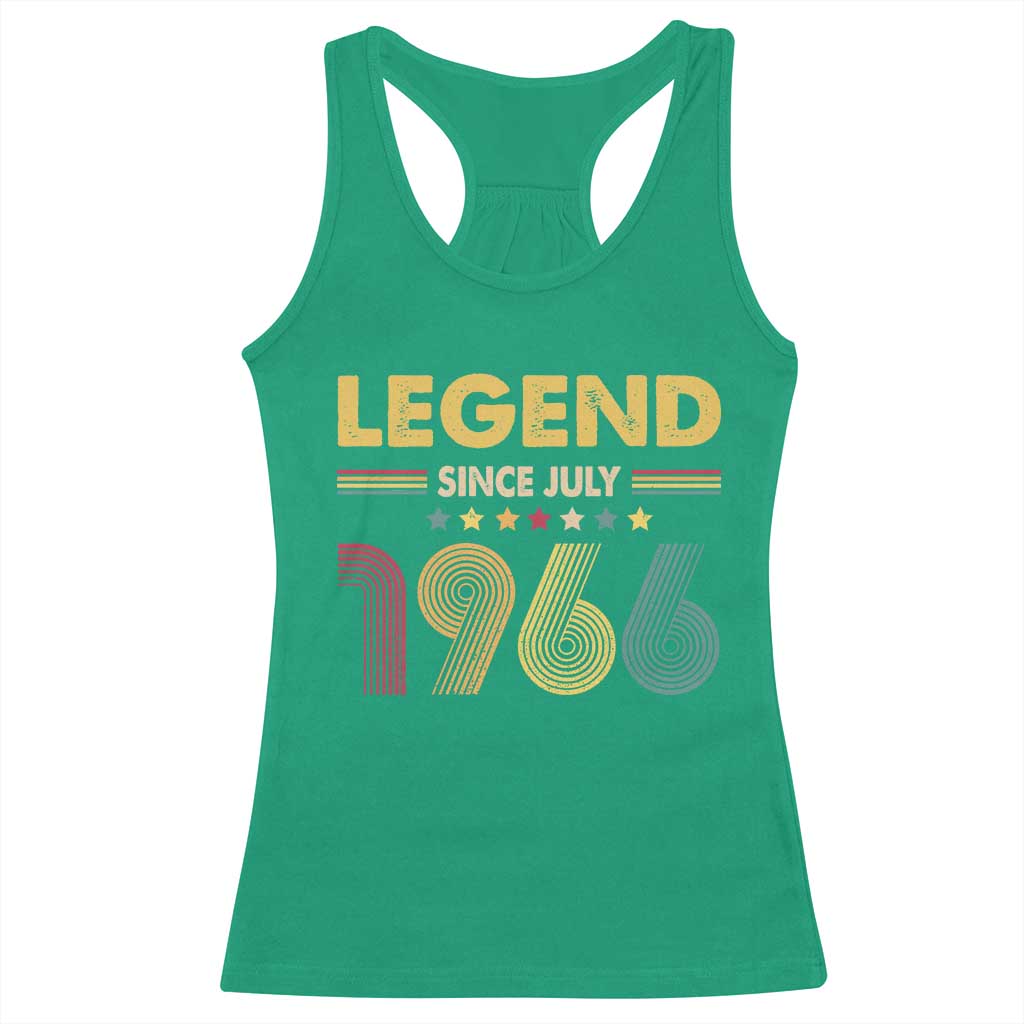 July 60th Birthday Racerback Tank Top Legends Since July 1966 Retro Bday TS11 Irish Green Print Your Wear