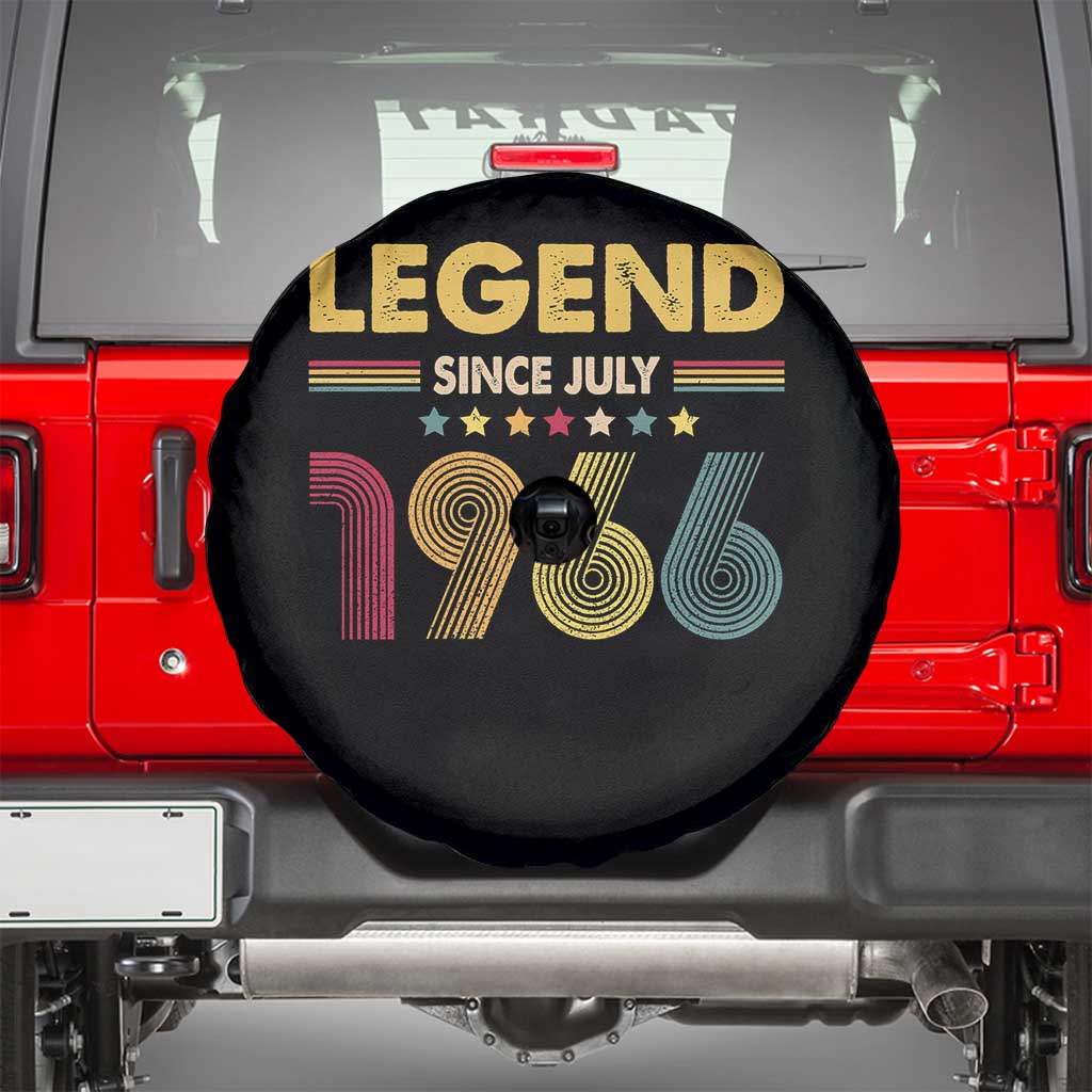 July 60th Birthday Spare Tire Cover Legends Since July 1966 Retro Bday TS11 Black Print Your Wear
