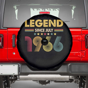 July 60th Birthday Spare Tire Cover Legends Since July 1966 Retro Bday TS11 Black Print Your Wear