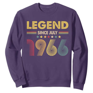 July 60th Birthday Sweatshirt Legends Since July 1966 Retro Bday TS11 Purple Print Your Wear