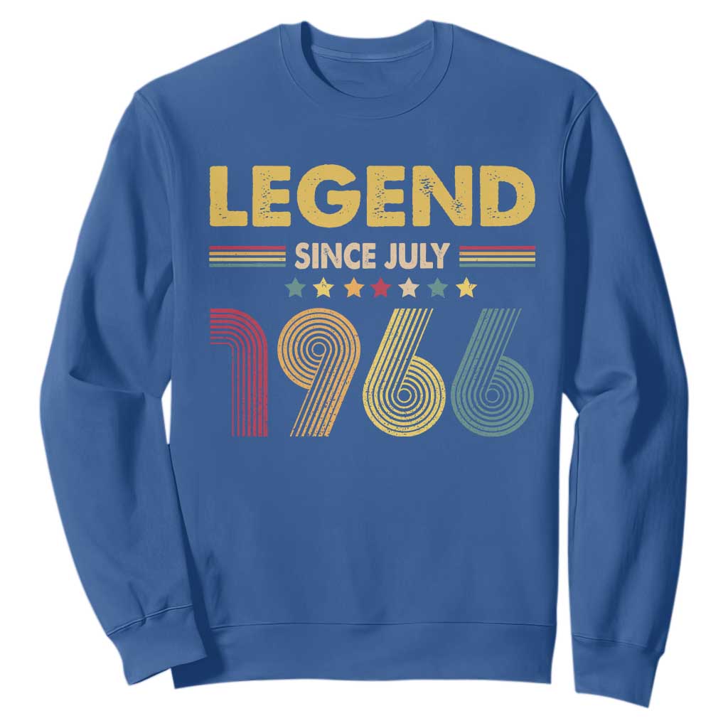 July 60th Birthday Sweatshirt Legends Since July 1966 Retro Bday TS11 Royal Blue Print Your Wear