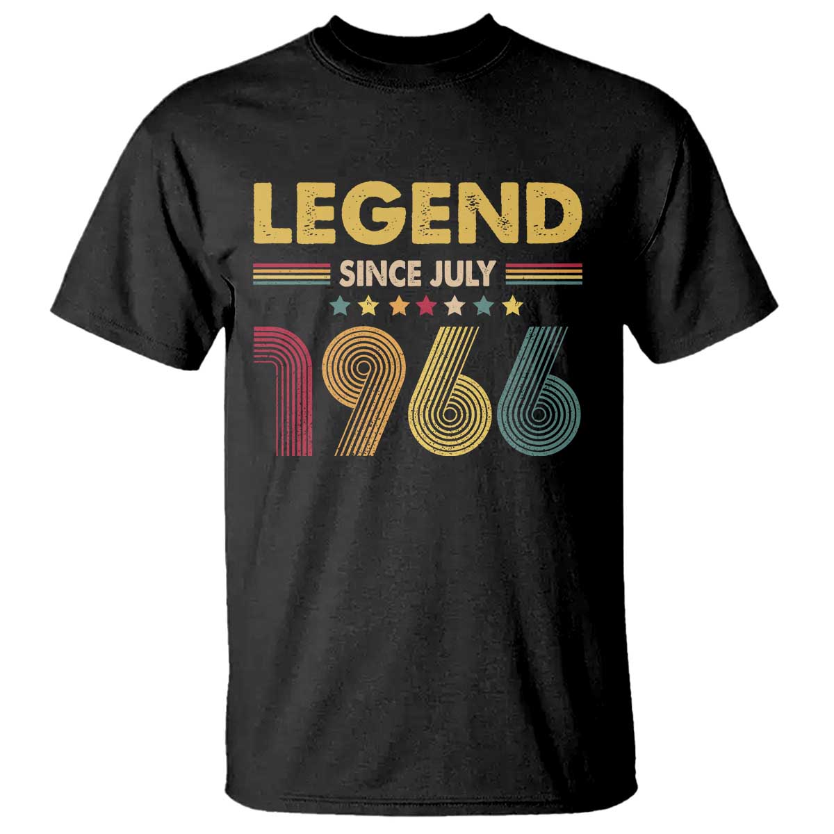 July 60th Birthday T Shirt Legends Since July 1966 Retro Bday TS11 Black Print Your Wear