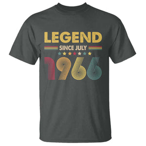 July 60th Birthday T Shirt Legends Since July 1966 Retro Bday TS11 Dark Heather Print Your Wear