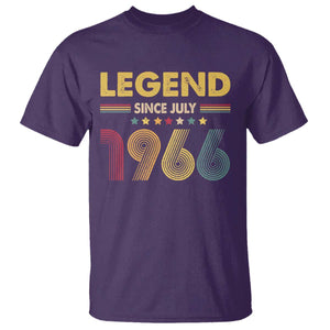 July 60th Birthday T Shirt Legends Since July 1966 Retro Bday TS11 Purple Print Your Wear