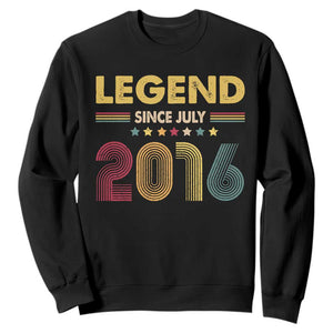 July 10th Birthday Sweatshirt Legends Since July 2016 Retro Bday TS11 Black Print Your Wear