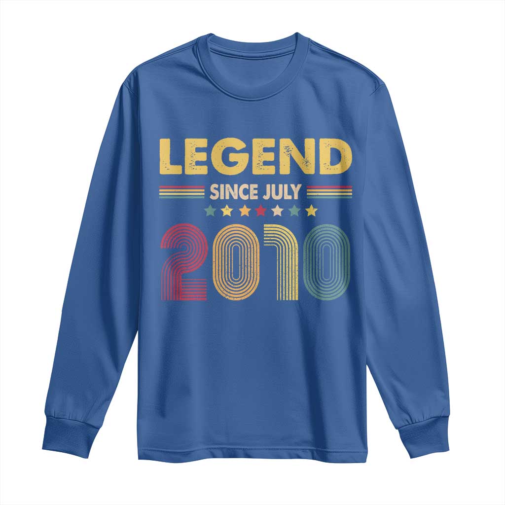 July 16th Birthday Long Sleeve Shirt Legends Since July 2010 Retro Bday TS11 Royal Blue Print Your Wear