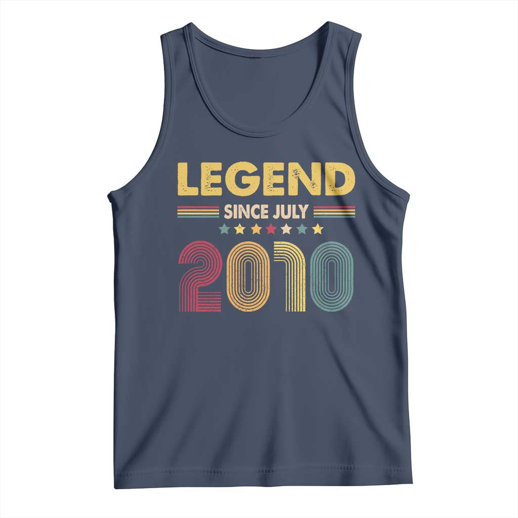 July 16th Birthday Tank Top Legends Since July 2010 Retro Bday TS11 Navy Print Your Wear