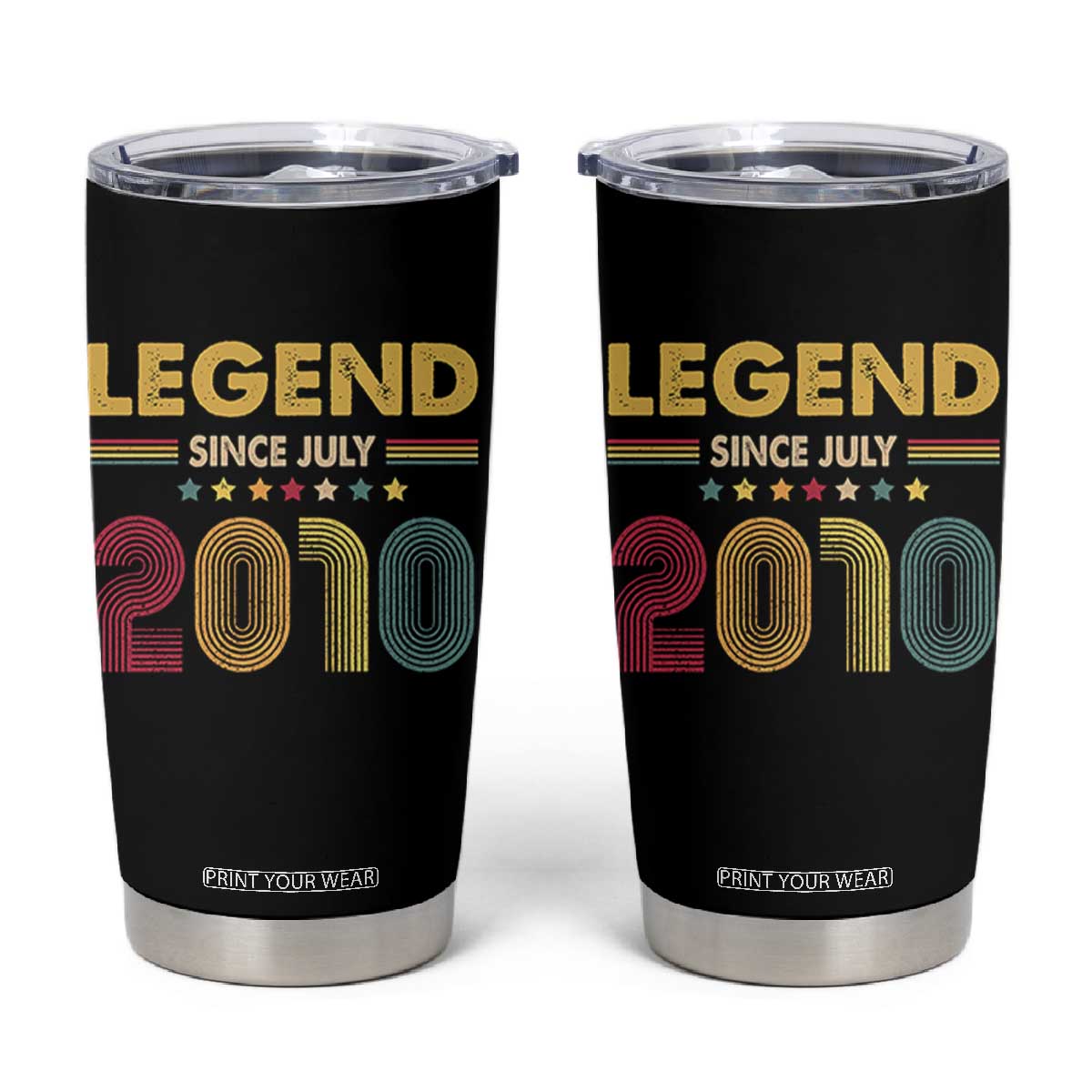 July 16th Birthday Tumbler Cup Legends Since July 2010 Retro Bday TS11 Black Print Your Wear