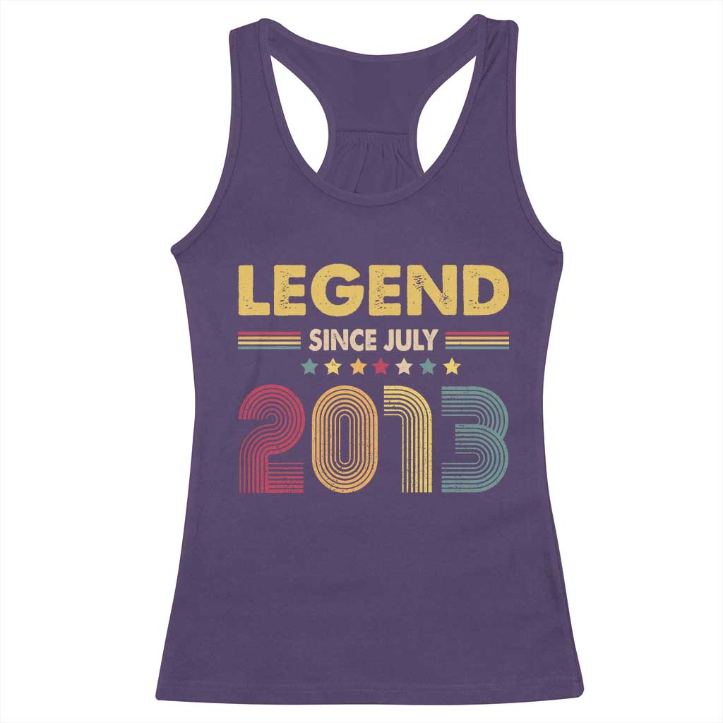 July 13th Birthday Racerback Tank Top Legends Since July 2013 Retro Bday TS11 Purple Print Your Wear