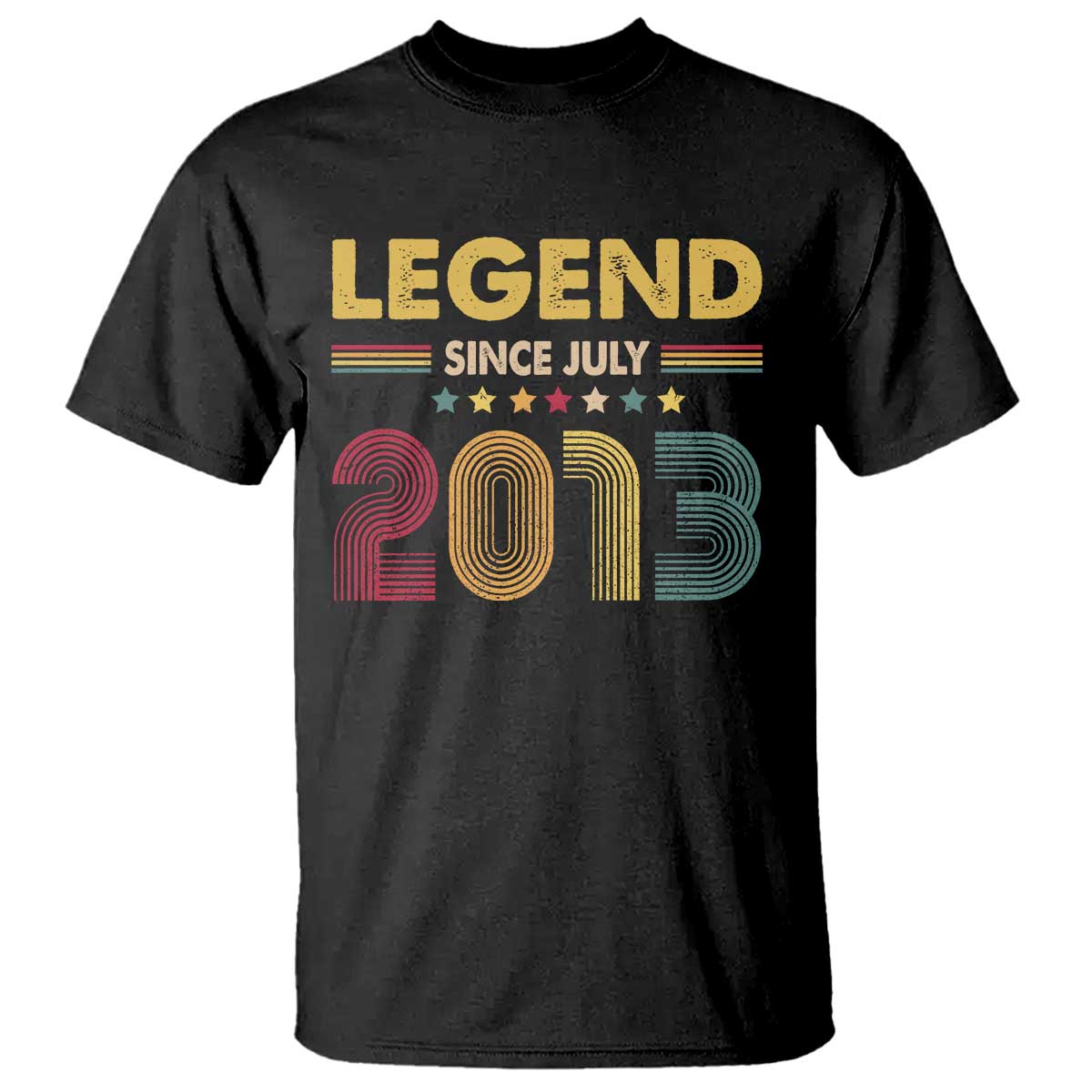 July 13th Birthday T Shirt Legends Since July 2013 Retro Bday TS11 Black Print Your Wear