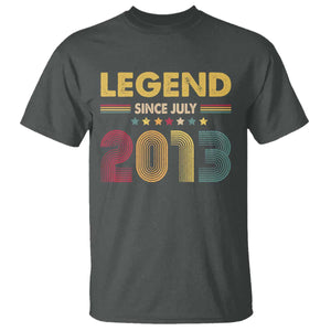 July 13th Birthday T Shirt Legends Since July 2013 Retro Bday TS11 Dark Heather Print Your Wear
