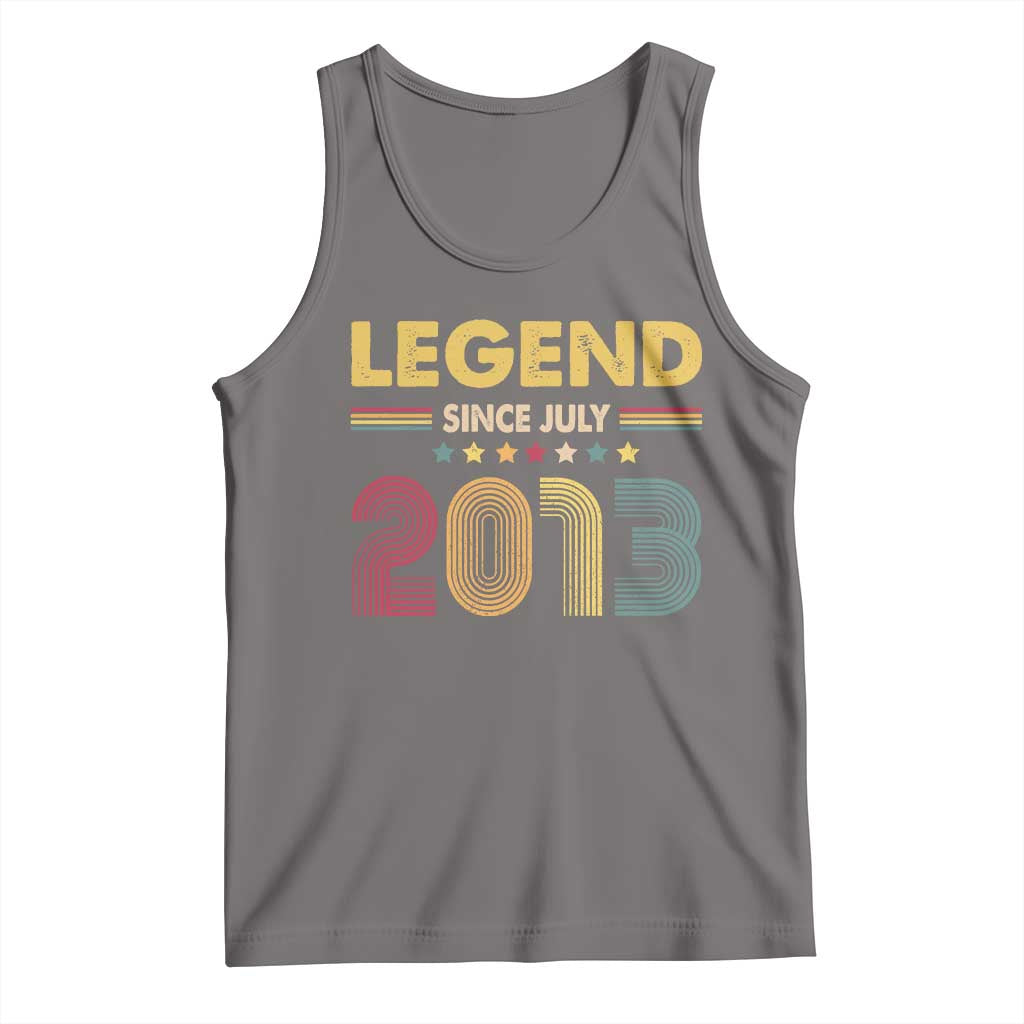 July 13th Birthday Tank Top Legends Since July 2013 Retro Bday TS11 Deep Heather Print Your Wear