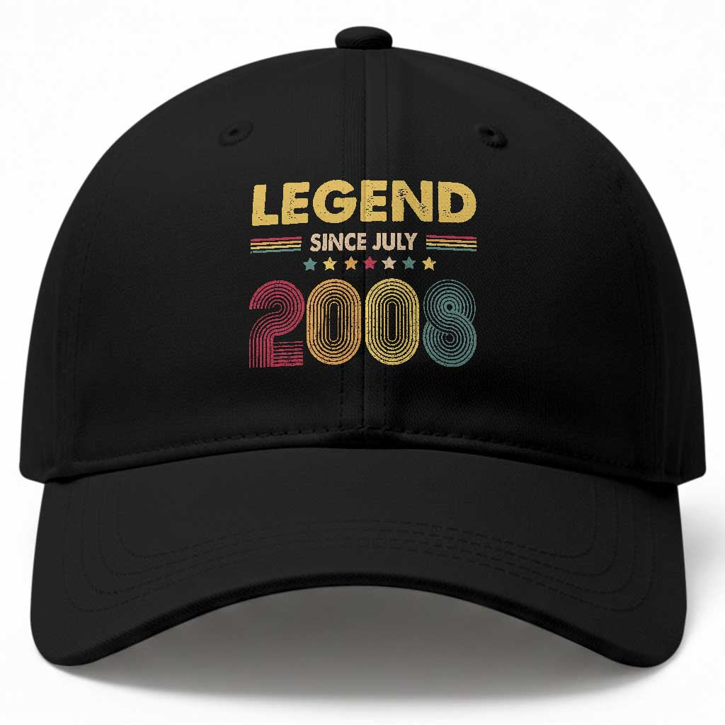 July 18th Birthday Baseball Cap Legends Since July 2008 Retro Bday TS11 Print Your Wear