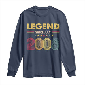 July 18th Birthday Long Sleeve Shirt Legends Since July 2008 Retro Bday TS11 Navy Print Your Wear