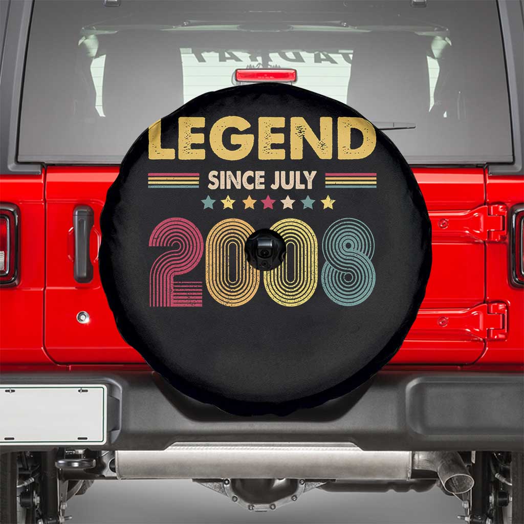 July 18th Birthday Spare Tire Cover Legends Since July 2008 Retro Bday TS11 Black Print Your Wear