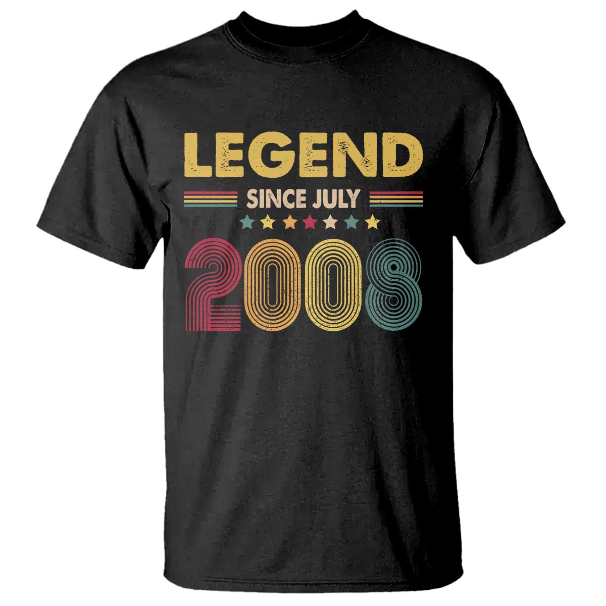 July 18th Birthday T Shirt Legends Since July 2008 Retro Bday TS11 Black Print Your Wear