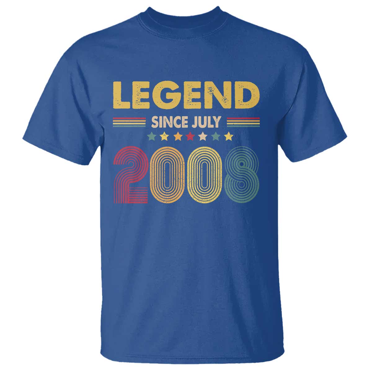 July 18th Birthday T Shirt Legends Since July 2008 Retro Bday TS11 Royal Blue Print Your Wear