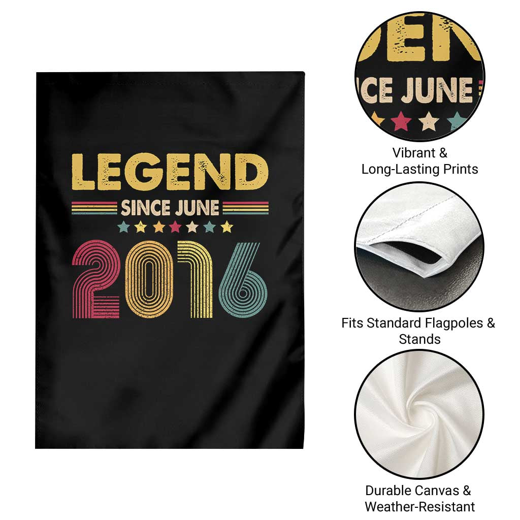 June 10th Birthday Garden Flag Legends Since June 2016 Retro Bday TS11 Print Your Wear